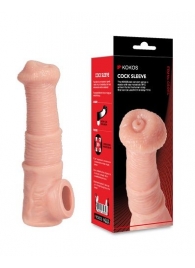 Телесная фантазийная насадка на член Cock Sleeve Size M - KOKOS - в Раменском купить с доставкой