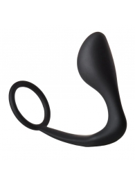 Черное эрекционное кольцо с анальной пробкой Anal Plug With Cockring - Dream Toys - в Раменском купить с доставкой