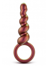 Коричневый анальный стимулятор Spiral Loop Copper Anal Plug - 13,3 см. - Blush Novelties