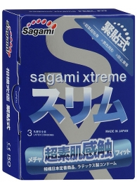 Розовые презервативы Sagami Xtreme FEEL FIT 3D - 3 шт. - Sagami - купить с доставкой в Раменском