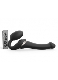 Черный безремневой страпон Multi Orgasm Size S с клиторальной стимуляцией - Strap-on-me - купить с доставкой в Раменском