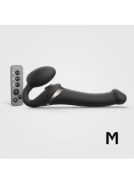 Черный безремневой страпон Multi Orgasm Size M с клиторальной стимуляцией - Strap-on-me - купить с доставкой в Раменском