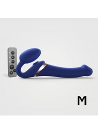 Синий безремневой страпон Multi Orgasm Size M с клиторальной стимуляцией - Strap-on-me - купить с доставкой в Раменском