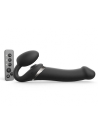 Черный безремневой страпон Multi Orgasm Size L с клиторальной стимуляцией - Strap-on-me - купить с доставкой в Раменском