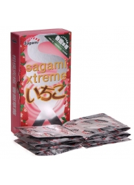 Презервативы Sagami Xtreme Strawberry c ароматом клубники - 10 шт. - Sagami - купить с доставкой в Раменском