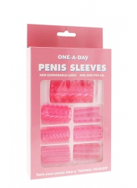 Набор из 7 розовых насадок на пенис ONE-A-DAY PENIS SLEEVES PINK - Seven Creations - в Раменском купить с доставкой