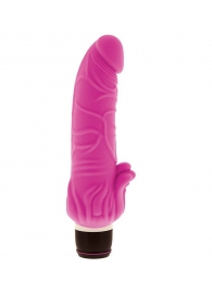 Розовый вибратор с лепестками у основания PURRFECT SILICONE CLASSIC 7INCH PINK - 18 см. - Dream Toys