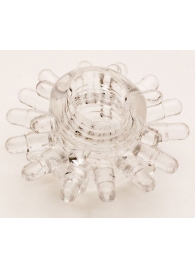 Прозрачное гелевое эрекционное кольцо с шипиками - Toyfa Basic - в Раменском купить с доставкой