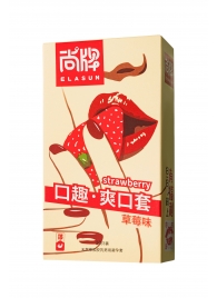 Презервативы Elasun Strawberry с аромато клубники - 10 шт. - Elasun - купить с доставкой в Раменском