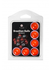 Набор из 6 шариков с массажным маслом Brazilian Balls с ароматом ягод - Secret Play - купить с доставкой в Раменском