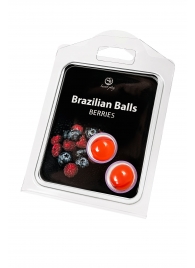 Набор из 2 шариков с массажным маслом Brazilian Balls с ароматом ягод - Secret Play - купить с доставкой в Раменском