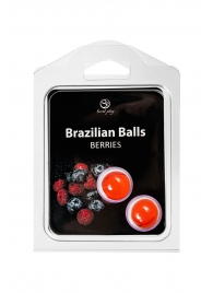 Набор из 2 шариков с массажным маслом Brazilian Balls с ароматом ягод - Secret Play - купить с доставкой в Раменском