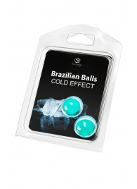 Набор из 2 шариков с массажным маслом Brazilian Balls с охлаждающим эффектом - Secret Play - купить с доставкой в Раменском