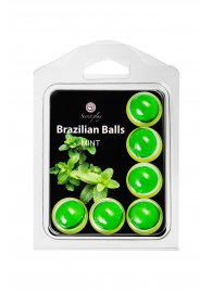 Набор из 6 шариков с массажным маслом Brazilian Balls с ароматом мяты - Secret Play - купить с доставкой в Раменском