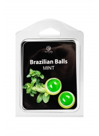 Набор из 2 шариков с массажным маслом Brazilian Balls с ароматом мяты - Secret Play - купить с доставкой в Раменском