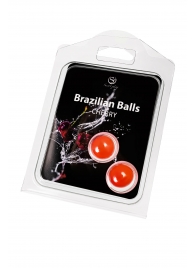 Набор из 2 шариков с массажным маслом Brazilian Balls с ароматом вишни - Secret Play - купить с доставкой в Раменском