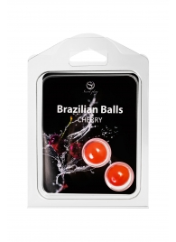 Набор из 2 шариков с массажным маслом Brazilian Balls с ароматом вишни - Secret Play - купить с доставкой в Раменском