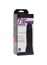 Насадка-фаллоимитатор для страпон-систем Vac-U-Lock CodeBlack 7 Inch Thin Dong - 18,3 см. - Doc Johnson - купить с доставкой в Раменском
