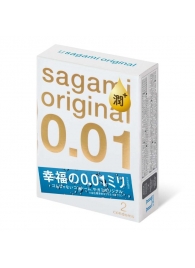 Увлажнённые презервативы Sagami Original 0.01 Extra Lub - 2 шт. - Sagami - купить с доставкой в Раменском