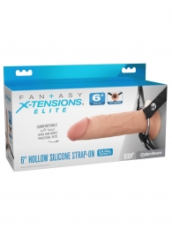 Полый страпон на ремнях 6’’ Hollow Silicone Strap-on - Pipedream - купить с доставкой в Раменском