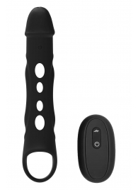 Черная насадка-удлинитель Vibrating Extender With Remote с вибрацией - Dream Toys - в Раменском купить с доставкой