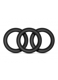 Набор из 3 черных эрекционных колец Black Small Penis Rings - Blush Novelties - в Раменском купить с доставкой