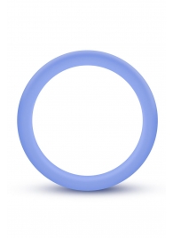 Голубое люминесцентное кольцо Silicone Glo Cock Ring - Blush Novelties - в Раменском купить с доставкой