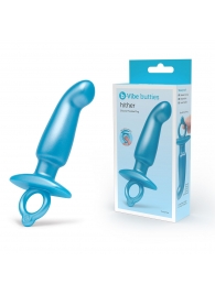 Голубая анальная пробка для массажа простаты Hither Silicone Prostate Plug - 14,3 см. - b-Vibe - в Раменском купить с доставкой