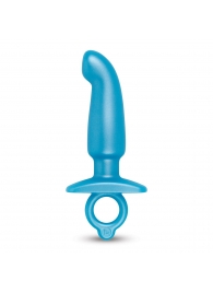 Голубая анальная пробка для массажа простаты Hither Silicone Prostate Plug - 14,3 см. - b-Vibe - в Раменском купить с доставкой