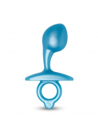 Голубая анальная пробка для массажа простаты Bulb Silicone Prostate Plug - 10,7 см. - b-Vibe - в Раменском купить с доставкой