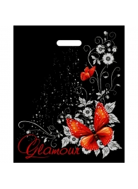 Черный пакет Glamour с вырубной ручкой (38х47 см) - Сима-Ленд - купить с доставкой в Раменском