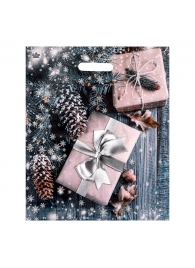 Новогодний пакет с принтом в виде подарков и вырубной ручкой (45х38 см) - Сима-Ленд - купить с доставкой в Раменском