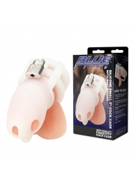 Белая клетка для пениса Silicone Small 2 in Cock Cage With Ball Divider - BlueLine - купить с доставкой в Раменском