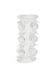 Прозрачная насадка на пенис с шипами и бугорками JELLY JOY LUST CLUSTER CLEAR - Dream Toys - в Раменском купить с доставкой