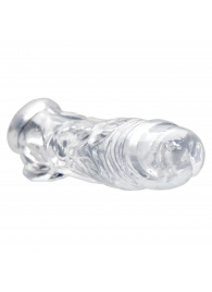 Прозрачная насадка для увеличения члена Realistic Clear Penis Enhancer and Ball Stretcher - 20,3 см. - XR Brands - в Раменском купить с доставкой