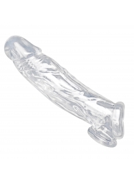 Прозрачная насадка для увеличения члена Realistic Clear Penis Enhancer and Ball Stretcher - 20,3 см. - XR Brands - в Раменском купить с доставкой