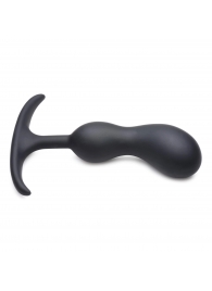 Черный массажер простаты с утяжелителями Premium Silicone Weighted Prostate Plug Medium - 16,3 см. - XR Brands - в Раменском купить с доставкой