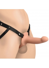 Телесный полый страпон на черных регулируемых ремешках 2’’ Erection Smooth Silicone Penis Sheath - XR Brands - купить с доставкой в Раменском