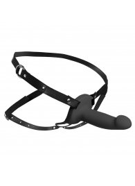 Черный полый страпон с вибрацией 2’’ Erection 28X Smooth Vibrating Silicone Penis Sheath - XR Brands - купить с доставкой в Раменском