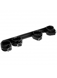 Черная распорка с манжетами для рук и ног Deluxe Rigid Spreader Bar - XR Brands - купить с доставкой в Раменском