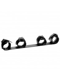 Черная распорка с манжетами для рук и ног Deluxe Rigid Spreader Bar - XR Brands - купить с доставкой в Раменском