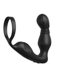 Черный вибростимулятор простаты с эрекционным кольцом Ass-Gasm Pro P-Spot Milker - Pipedream - в Раменском купить с доставкой
