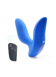 Синий вибромассажер простаты 3,5’’ Remote Control Curve P-spot Massager - 12 см. - Erokay - в Раменском купить с доставкой