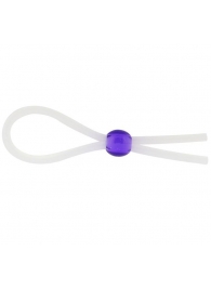 Прозрачное лассо с фиолетовой бусиной SILICONE COCK RING WITH BEAD LAVENDER - NMC - в Раменском купить с доставкой