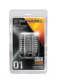 Прозрачная насадка с шипами STAY HARD COCK SLEEVE 01 CLEAR - Blush Novelties - в Раменском купить с доставкой