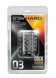 Прозрачная насадка с шипами и шишечками STAY HARD COCK SLEEVE 03 CLEAR - Blush Novelties - в Раменском купить с доставкой