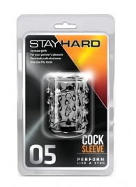 Прозрачная насадка с капельками STAY HARD COCK SLEEVE 05 CLEAR - Blush Novelties - в Раменском купить с доставкой