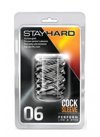 Прозрачная насадка с объёмными чёрточками STAY HARD COCK SLEEVE 06 CLEAR - Blush Novelties - в Раменском купить с доставкой