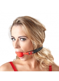 Силиконовый кляп-шар на чёрных ремешках Red Gag silicone - Orion - купить с доставкой в Раменском