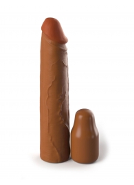 Коричневая насадка на член 2  Silicone X-tension - 20,3 см. - Pipedream - в Раменском купить с доставкой